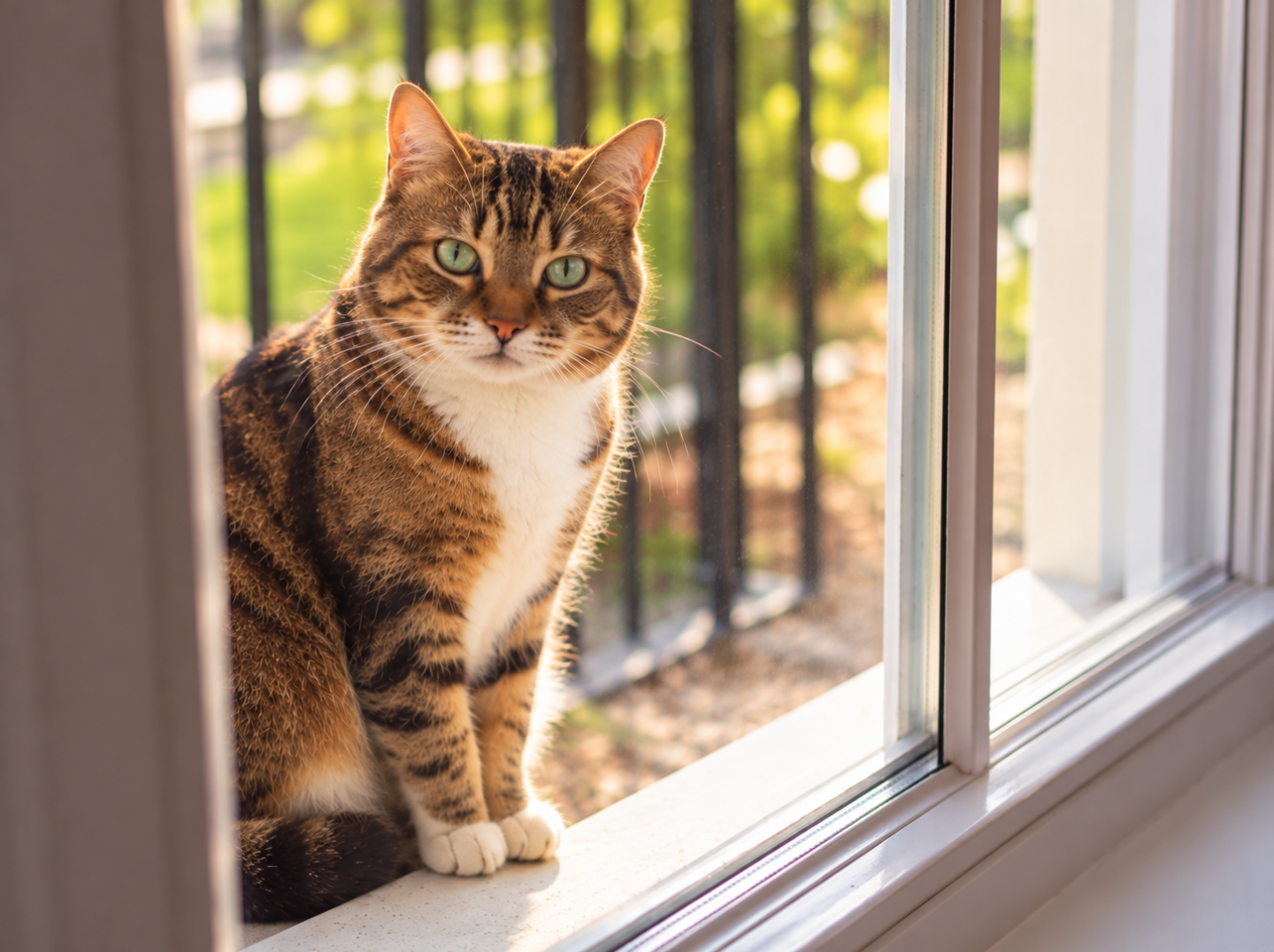 We moved into our new house, but next door’s Bengal cat thought it belonged to him