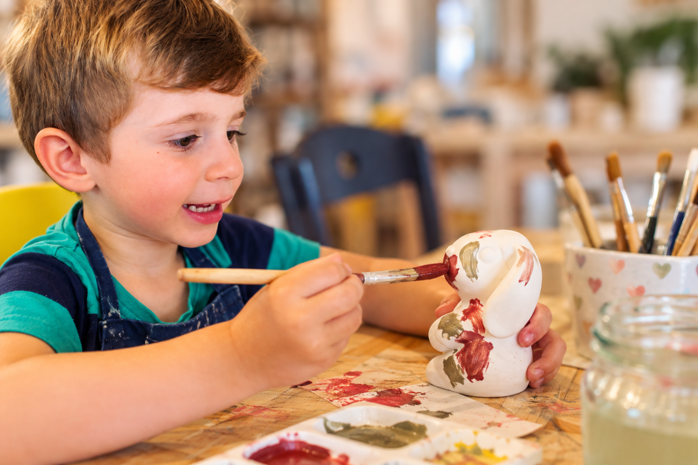 We took our toddler pottery painting in Gosforth, but his masterpiece never made it home