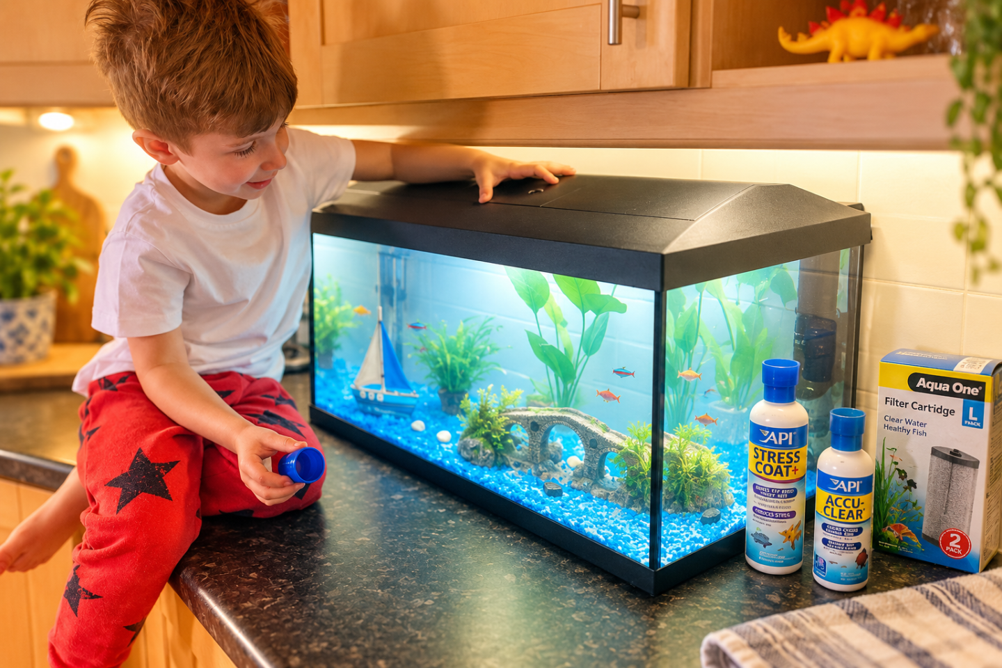 Cyrus with his new fish