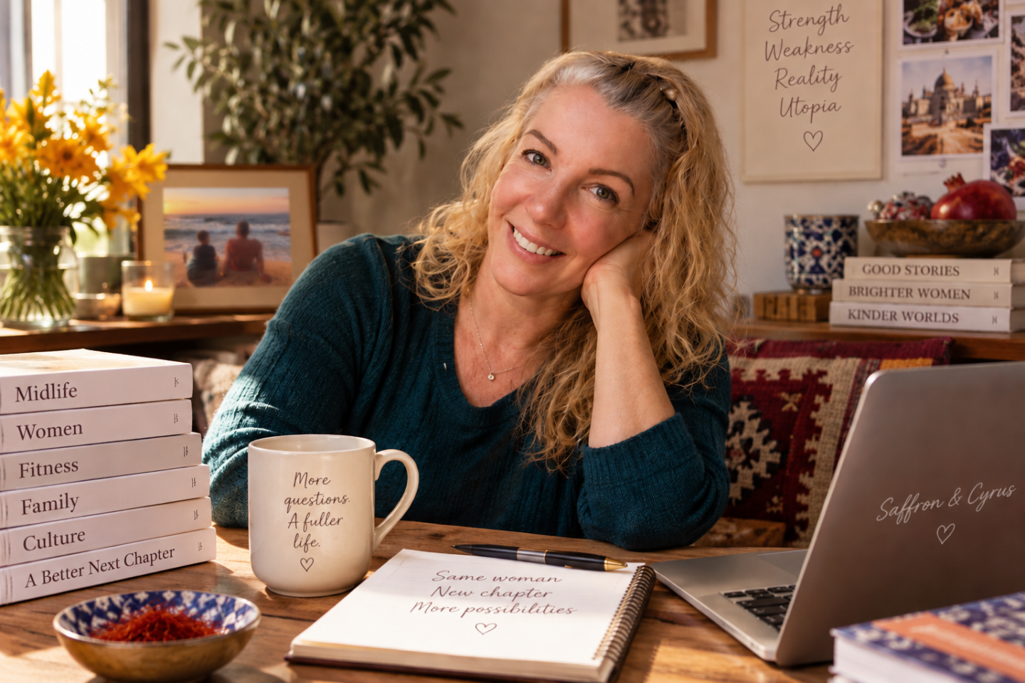 saffron at her desk