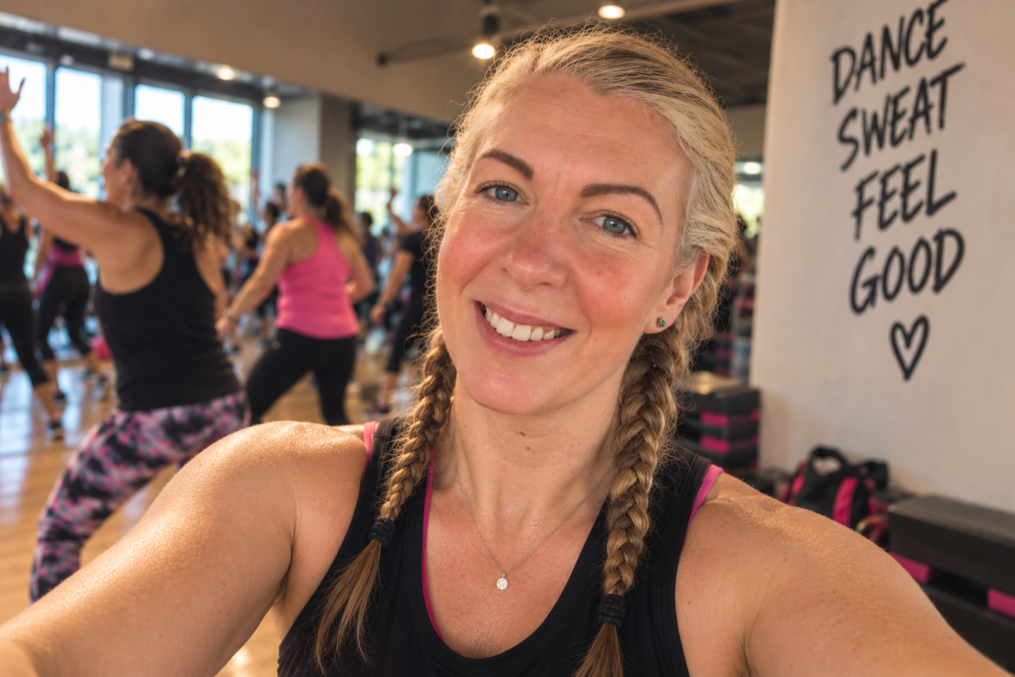 Saffron in a Zumba class