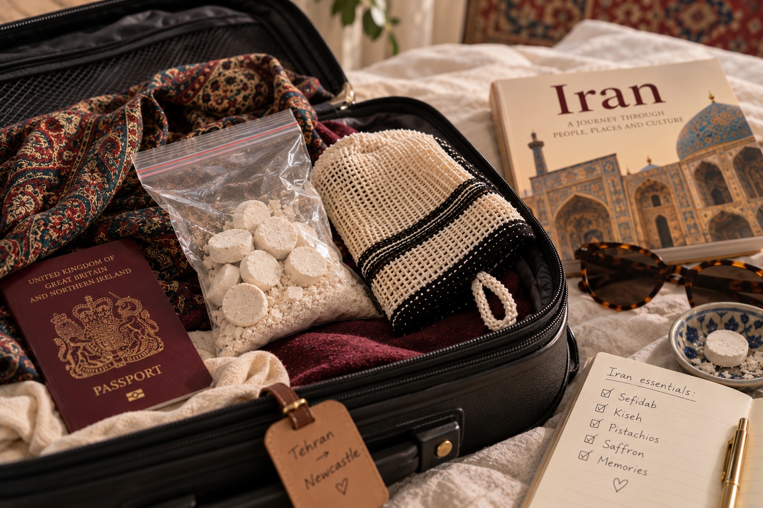 A suitcase containing sefidab